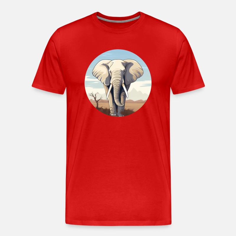 Elefant - Männer Premium Bio T-Shirt - Rot