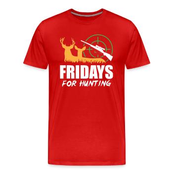 Fridays For Hunting - Männer Premium Bio T-Shirt - Rot - Vorne - Damien (186cm)