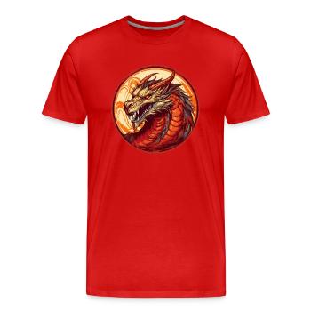 Dragon - T-shirt bio Premium Homme - rouge - Devant - Damien (186cm)