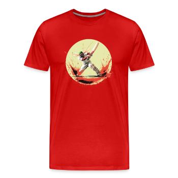 Cricket - Männer Premium Bio T-Shirt - Rot - Vorne - Damien (186cm)