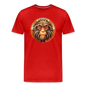 Singe - T-shirt bio Premium Homme - rouge - Devant - Damien (186cm)