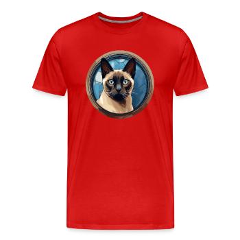 Siamkatze - Männer Premium Bio T-Shirt - Rot - Vorne - Damien (186cm)