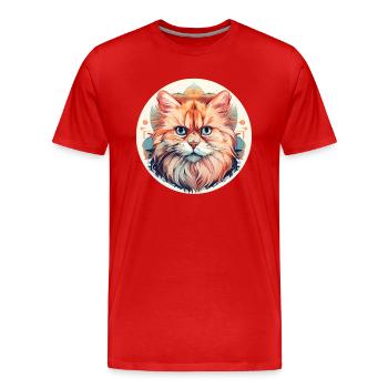 Persian cat - Men's Premium Organic T-Shirt - red - Front - Damien (186cm)