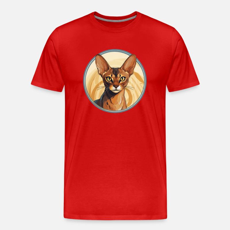 Abessinierkatze - Männer Premium Bio T-Shirt - Rot
