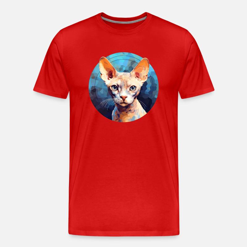 Devon Rex Chat - T-shirt bio Premium Homme - rouge