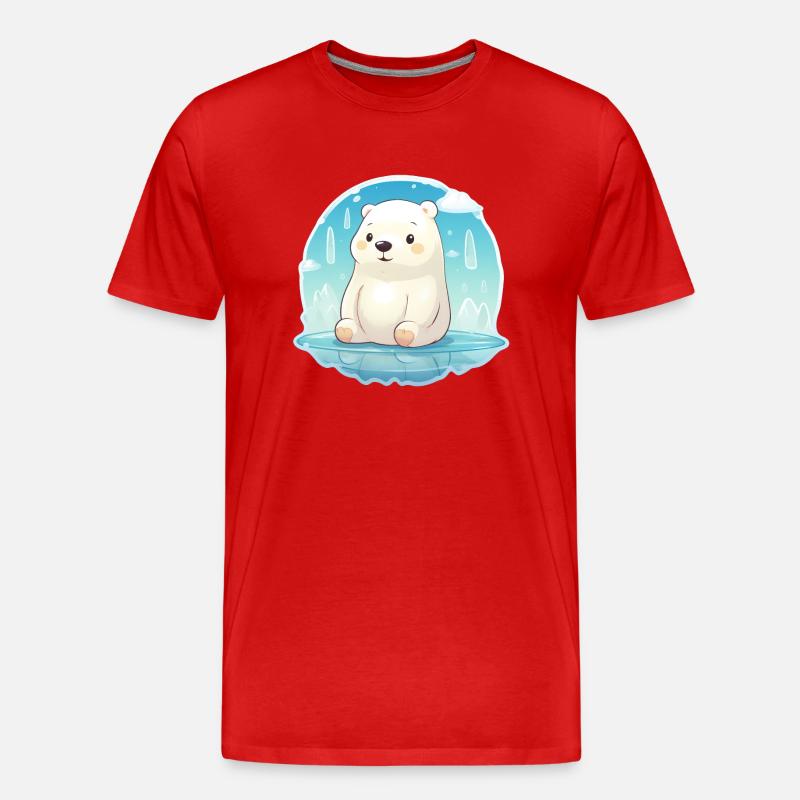 süßer kleiner Eisbär - Männer Premium Bio T-Shirt - Rot