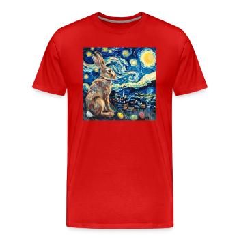 lapin de Pâques, Pâques, lapin, joyeuses Pâques, oeufs de Pâques - T-shirt bio Premium Homme - rouge - Devant - Damien (186cm)
