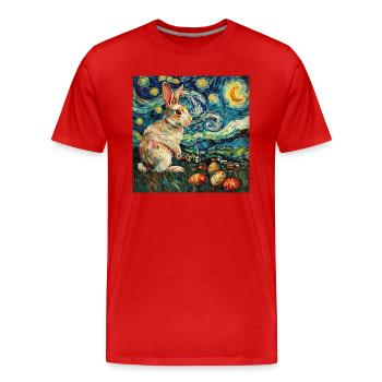 lapin de Pâques, Pâques, lapin, joyeuses Pâques, oeufs de Pâques - T-shirt bio Premium Homme - rouge - Devant - Damien (186cm)