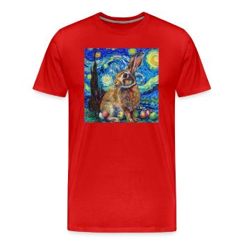 easter bunny, easter, bunny, happy easter, easter eggs - Men's Premium Organic T-Shirt - red - Front - Damien (186cm)