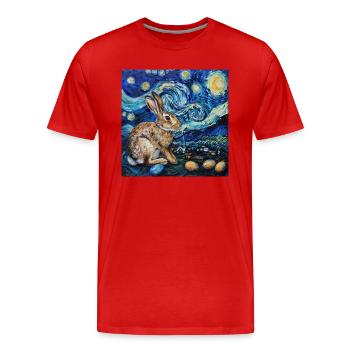 easter bunny, easter, bunny, happy easter, easter eggs - Men's Premium Organic T-Shirt - red - Front - Damien (186cm)