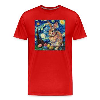 easter bunny, easter, bunny, happy easter, easter eggs - Men's Premium Organic T-Shirt - red - Front - Damien (186cm)