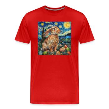lapin de Pâques, Pâques, lapin, joyeuses Pâques, oeufs de Pâques - T-shirt bio Premium Homme - rouge - Devant - Damien (186cm)