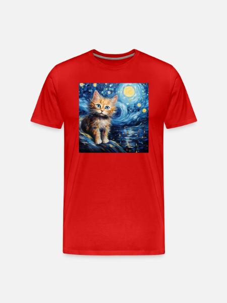 Chat, motif chat, cadeau - T-shirt bio Premium Homme - rouge