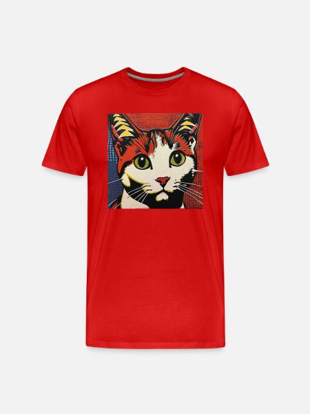 Katze, katzenmotiv, comic, geschenk, geschenkideen - Männer Premium Bio T-Shirt - Rot