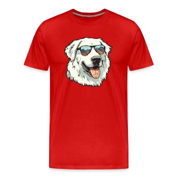 Chien De Montagne Des Pyrénées, Chien Des Grandes Pyrénées, Chien - T-shirt bio Premium Homme - rouge - Devant - Damien (186cm)