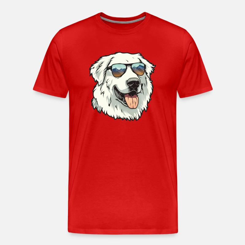 Pyrenäenberghund, Great Pyrenees, Hund - Männer Premium Bio T-Shirt - Rot