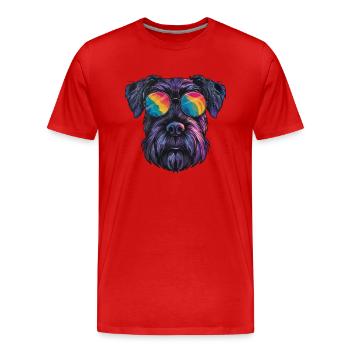 Schnauzer Géant, Schnauzer Géant, Chien - T-shirt bio Premium Homme - rouge - Devant - Damien (186cm)