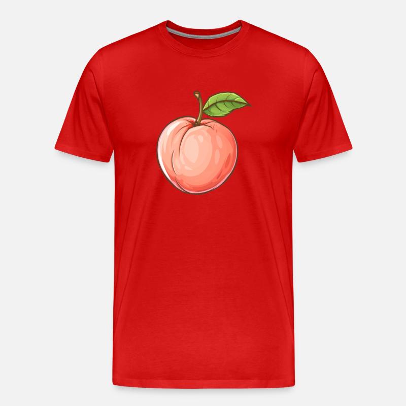 Pêche, Pêche, Fruit, Fruit - T-shirt bio Premium Homme - rouge