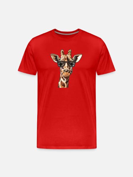 Giraffe Funny Summer - Men's Premium Organic T-Shirt - red