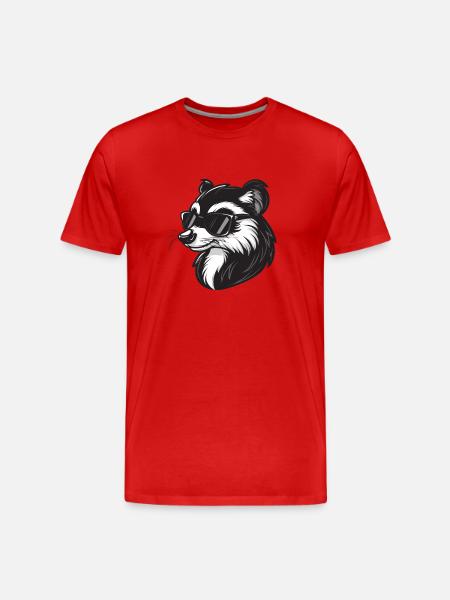 Skunk Sunglasses Gift - Men's Premium Organic T-Shirt - red