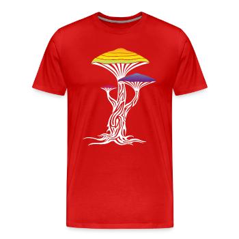 magic mushrooms - Männer Premium Bio T-Shirt - Rot - Vorne - Damien (186cm)