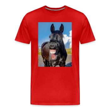 Cheval LOL - T-shirt bio Premium Homme - rouge - Devant - Damien (186cm)
