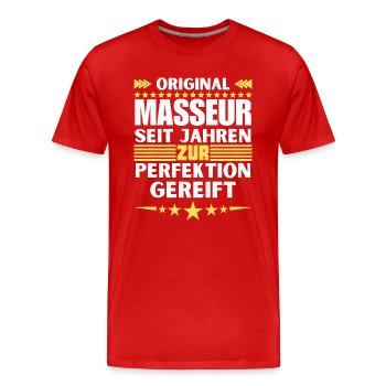 Masseur matured to perfection - Men's Premium Organic T-Shirt - red - Front - Damien (186cm)