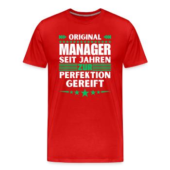 Managers matured to perfection - Men's Premium Organic T-Shirt - red - Front - Damien (186cm)