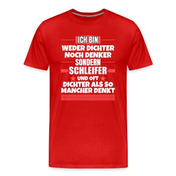 Ni poète ni penseur, mais broyeur - T-shirt bio Premium Homme - rouge - Devant - Damien (186cm)