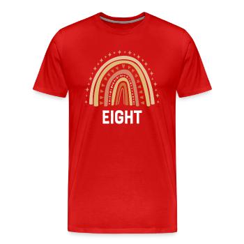 Orange Rainbow Eight Years 8th Birthday - Men's Premium Organic T-Shirt - red - Front - Damien (186cm)