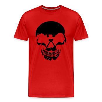 Skull - Männer Premium Bio T-Shirt - Rot - Vorne - Damien (186cm)