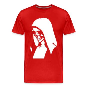 Entdecken Sie die dunkle Seite mit Horror Nun, Occult, a - Männer Premium Bio T-Shirt - Rot - Vorne - Damien (186cm)