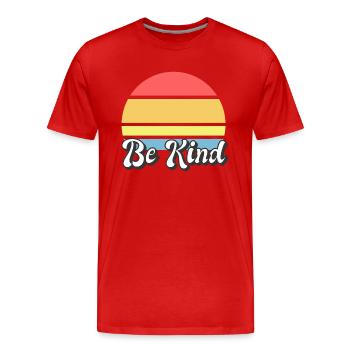 das perfekte Shirt um Freundlichkeit zu verbreiten - Männer Premium Bio T-Shirt - Rot - Vorne - Damien (186cm)