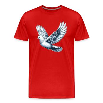 Colombe de la Paix Oiseau Symbole de la Paix - T-shirt bio Premium Homme - rouge - Devant - Damien (186cm)