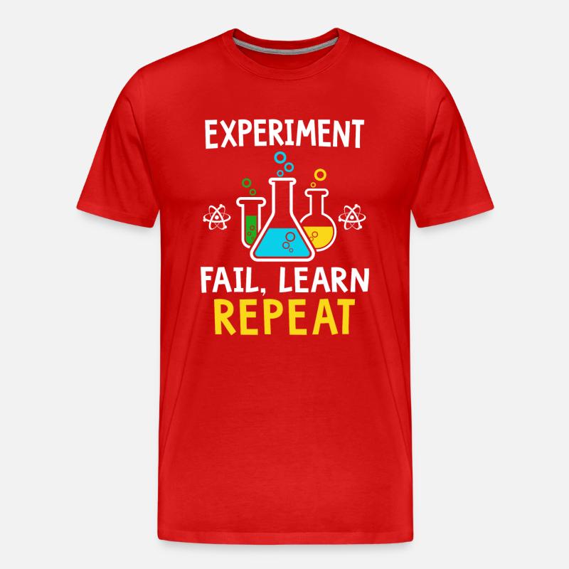 Experiment fail learn repeat - Männer Premium Bio T-Shirt - Rot