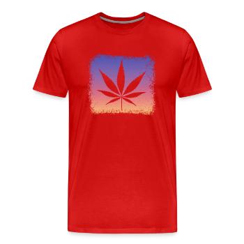 Weed, Kiffen, Kiffer, Stoner - Männer Premium Bio T-Shirt - Rot - Vorne - Damien (186cm)