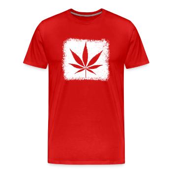 Kiffen Weed Ganja - Männer Premium Bio T-Shirt - Rot - Vorne - Damien (186cm)