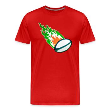 Fireball Rugby Ireland - Men's Premium Organic T-Shirt - red - Front - Damien (186cm)