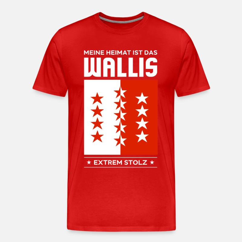 Wallis - Männer Premium Bio T-Shirt - Rot