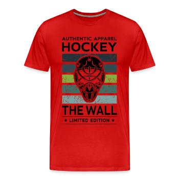 Hockey - Männer Premium Bio T-Shirt - Rot - Vorne - Damien (186cm)