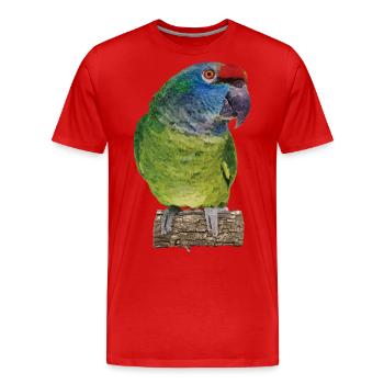 L’amazone à dos rouge - T-shirt bio Premium Homme - rouge - Devant - Damien (186cm)