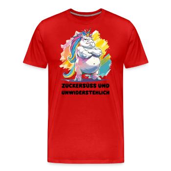 Unicorn Unicorn Magic Sweet and Irresistible - Men's Premium Organic T-Shirt - red - Front - Damien (186cm)