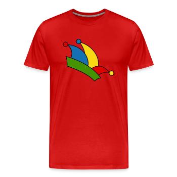 Fool's Cap - Men's Premium Organic T-Shirt - red - Front - Damien (186cm)