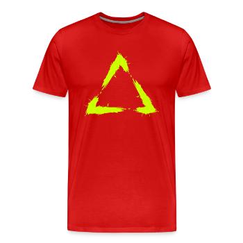 Icon Triangle Brush Design New Yellow - Men's Premium Organic T-Shirt - red - Front - Damien (186cm)