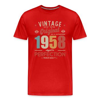 vintage original 1958 born in 1958 anniversary - Men's Premium Organic T-Shirt - red - Front - Damien (186cm)
