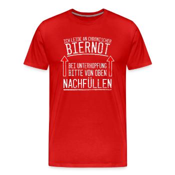 Biernot - Männer Premium Bio T-Shirt - Rot - Vorne - Damien (186cm)