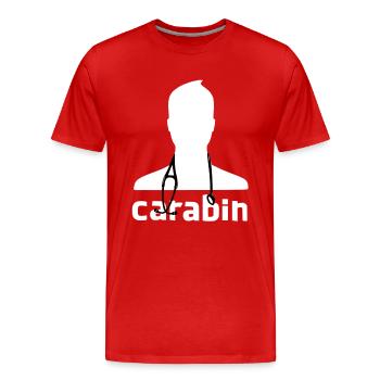 carabin - Men's Premium Organic T-Shirt - red - Front - Damien (186cm)