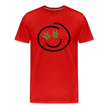 Visage de chanvre heureux - T-shirt bio Premium Homme - rouge - Devant - Damien (186cm)
