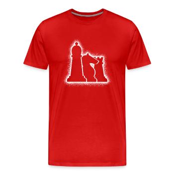 Pièces d’échecs Jeu d’échecs Enfants Hommes Échecs - T-shirt bio Premium Homme - rouge - Devant - Damien (186cm)