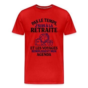 Retraite & voyages cadeau de départ à la retraite - T-shirt bio Premium Homme - rouge - Devant - Damien (186cm)